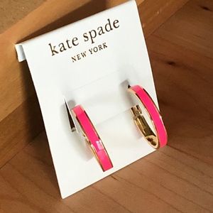 kate spade Jewelry - NWT Kate Spade Bright Pink and Gold Hoop Earrings kate spade Jewelry - NWT Kate Spade Bright Pink and Gold Hoop Earrings